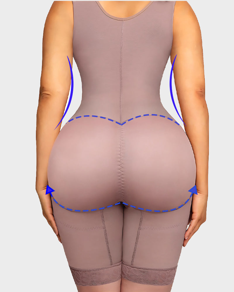 Full-coverage above-knee shaping bodysuit