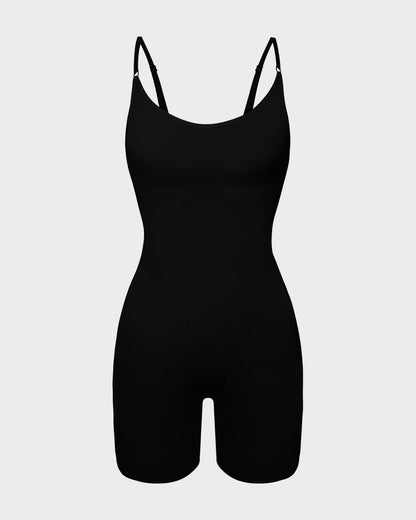 Seamless ribbed shaper bodysuit