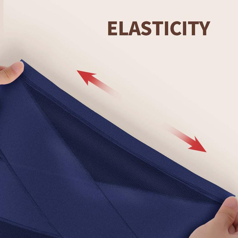 Close up of the stretch fabric on blue tummy control knickers