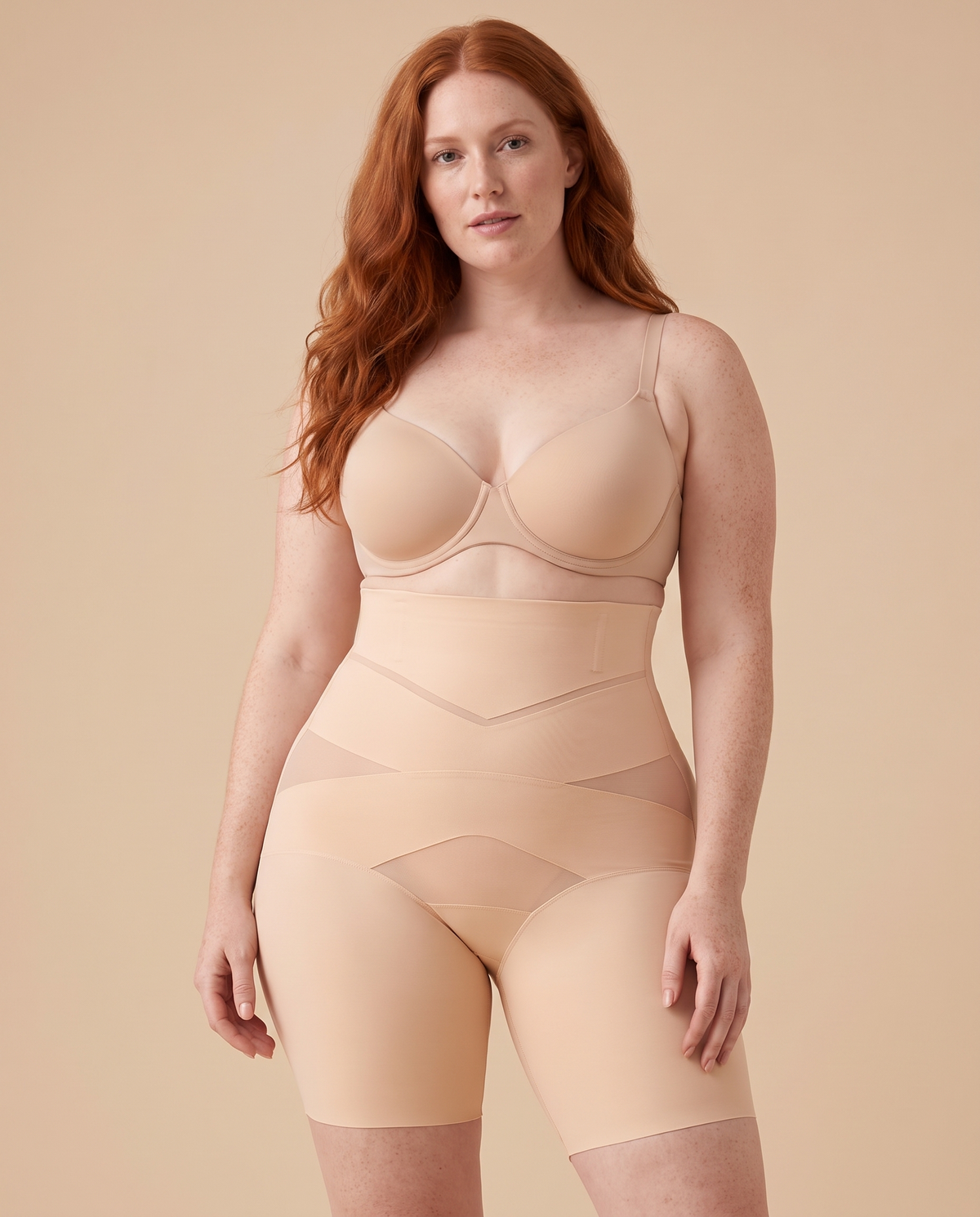 Extra high-waist tummy control shorts, front view