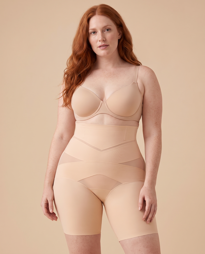 Extra high-waist tummy control shorts, front view