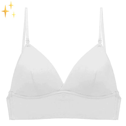 White wire-free low back bra, front view
