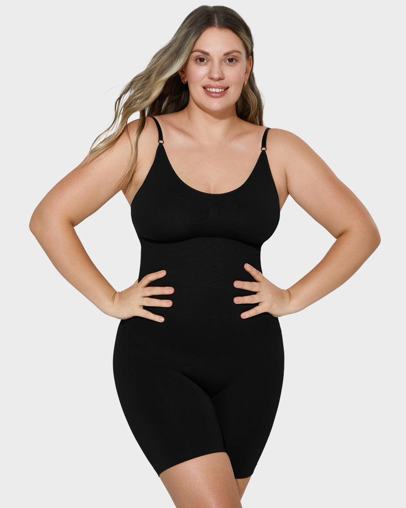 Seamless ribbed shaper bodysuit