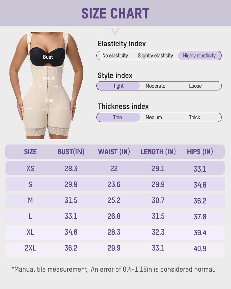 Boned faja bodysuit with front hooks
