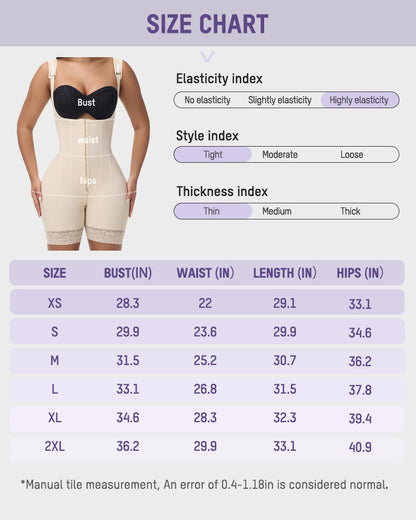 Boned faja bodysuit with front hooks