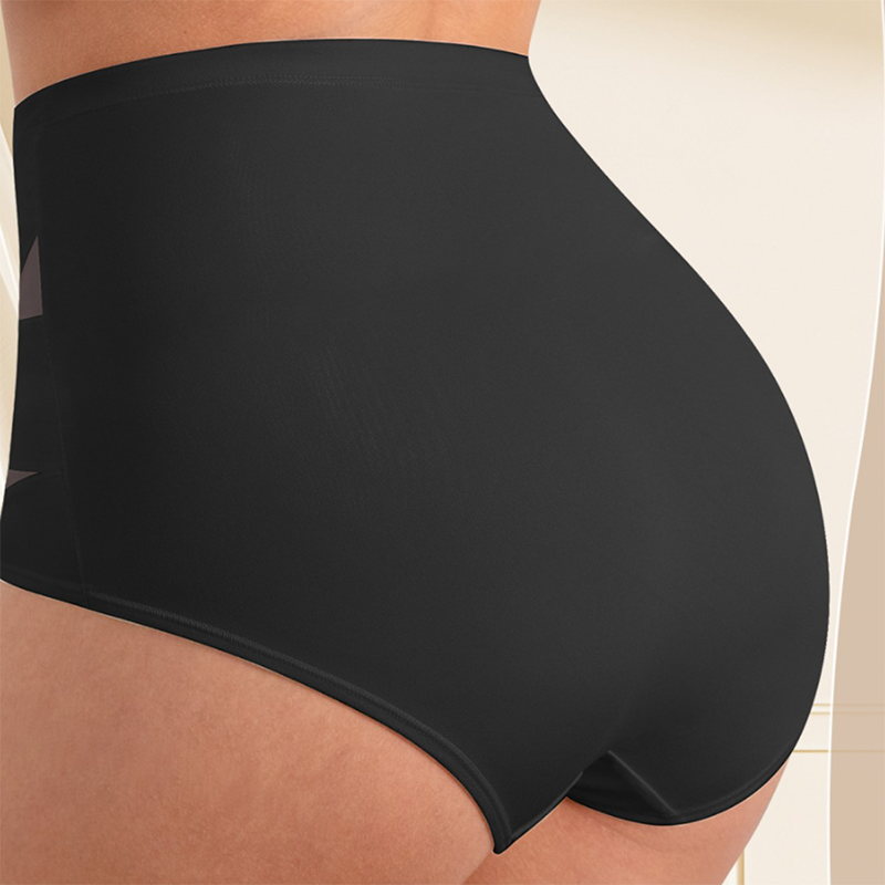 Black high waisted tummy control knickers, back view
