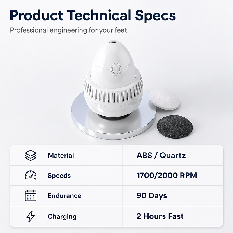 Electric vacuum foot file specifications