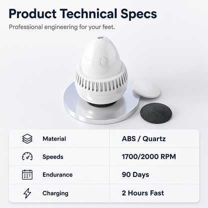 Electric vacuum foot file specifications